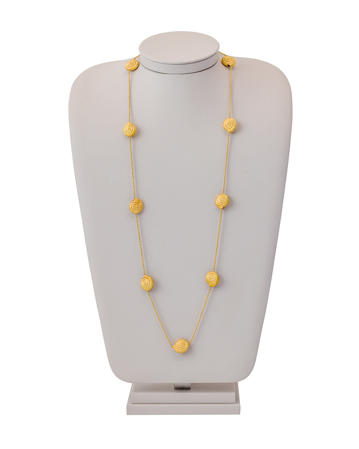 Snail Shell Necklace with 10 Snail Motifs, Handcrafted in 18K Gold