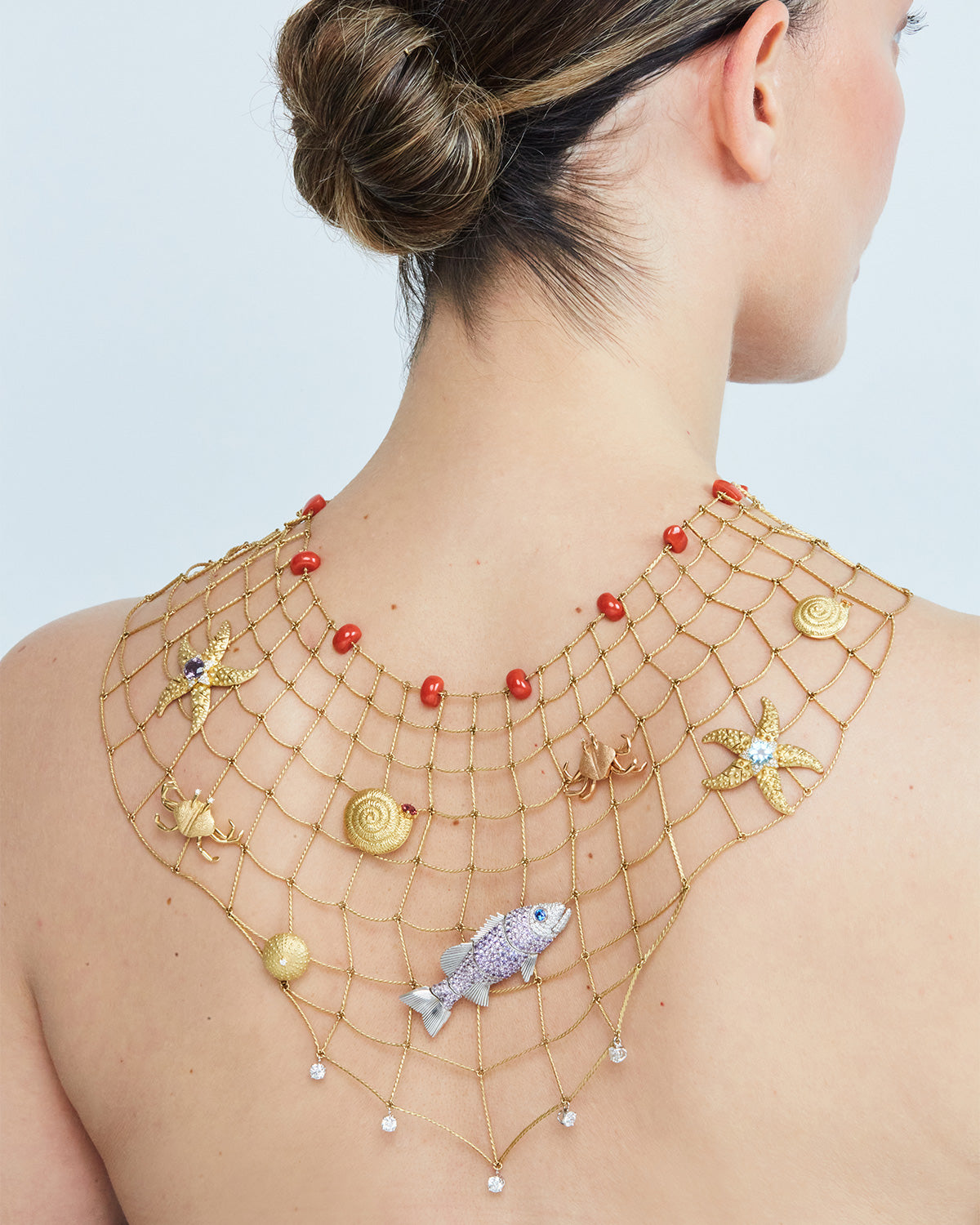 SeaLife Net Necklace, 100% Hand Crafted, Exclusive Work of Wearable Art