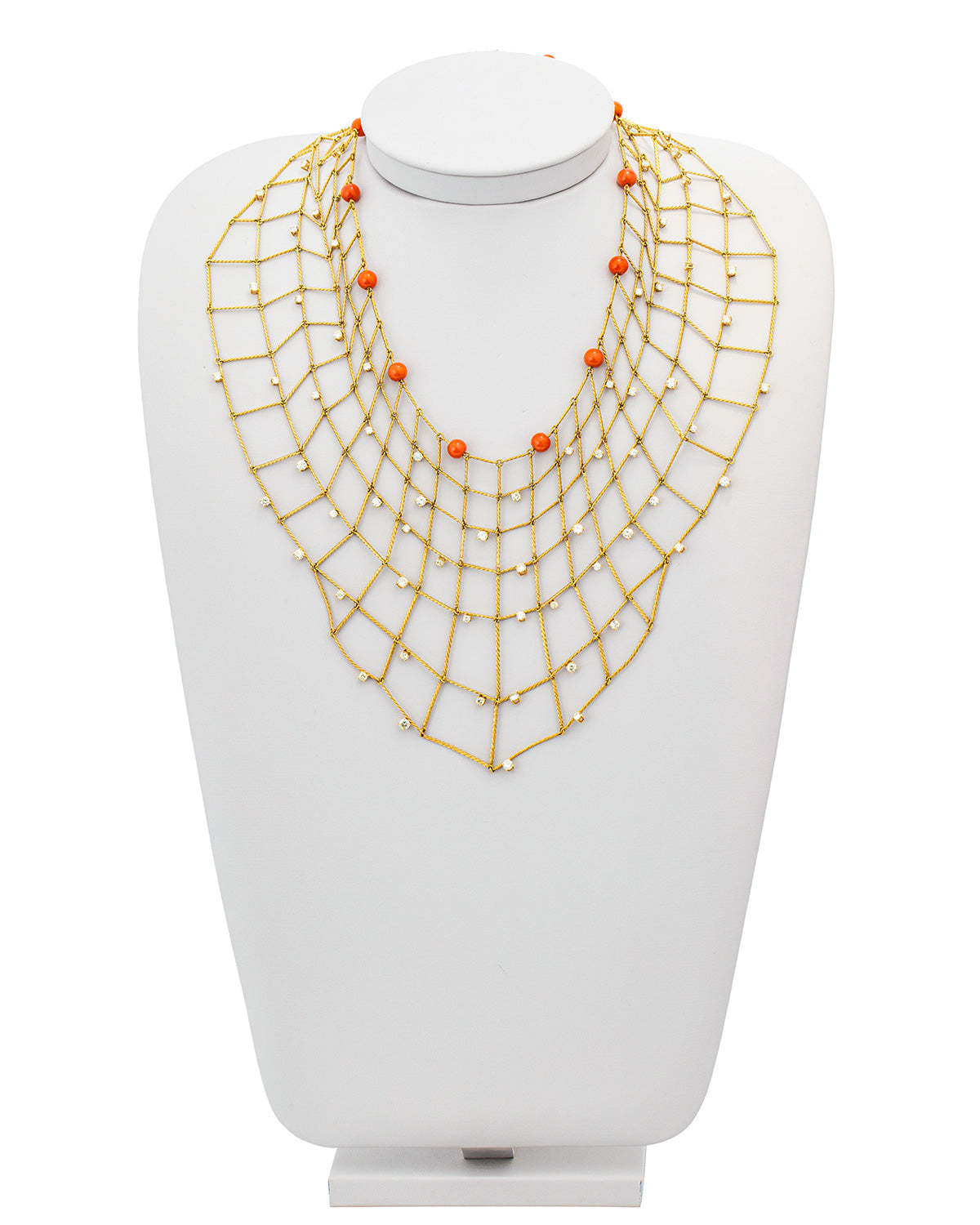 Diamond Net Necklace, 100% Hand-Crafted, Exclusive Work of Wearable Art
