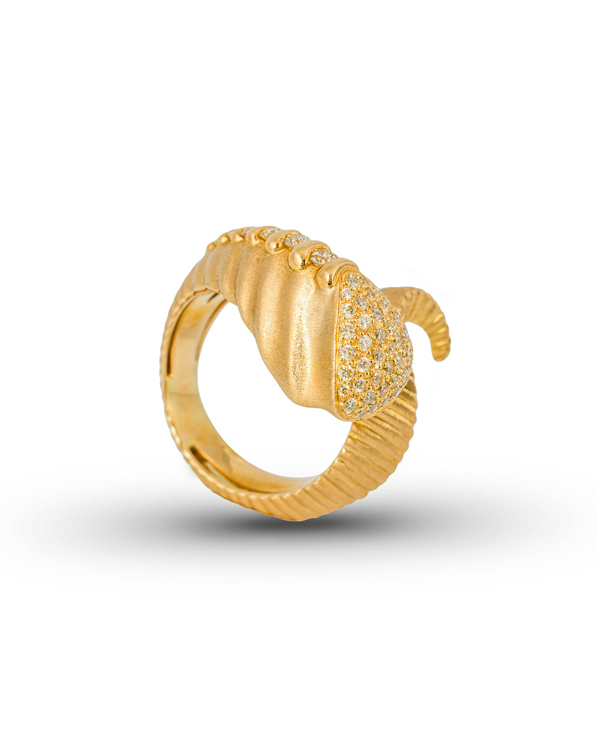 Ram's Horn Collection- Ring Pave' with Diamonds.