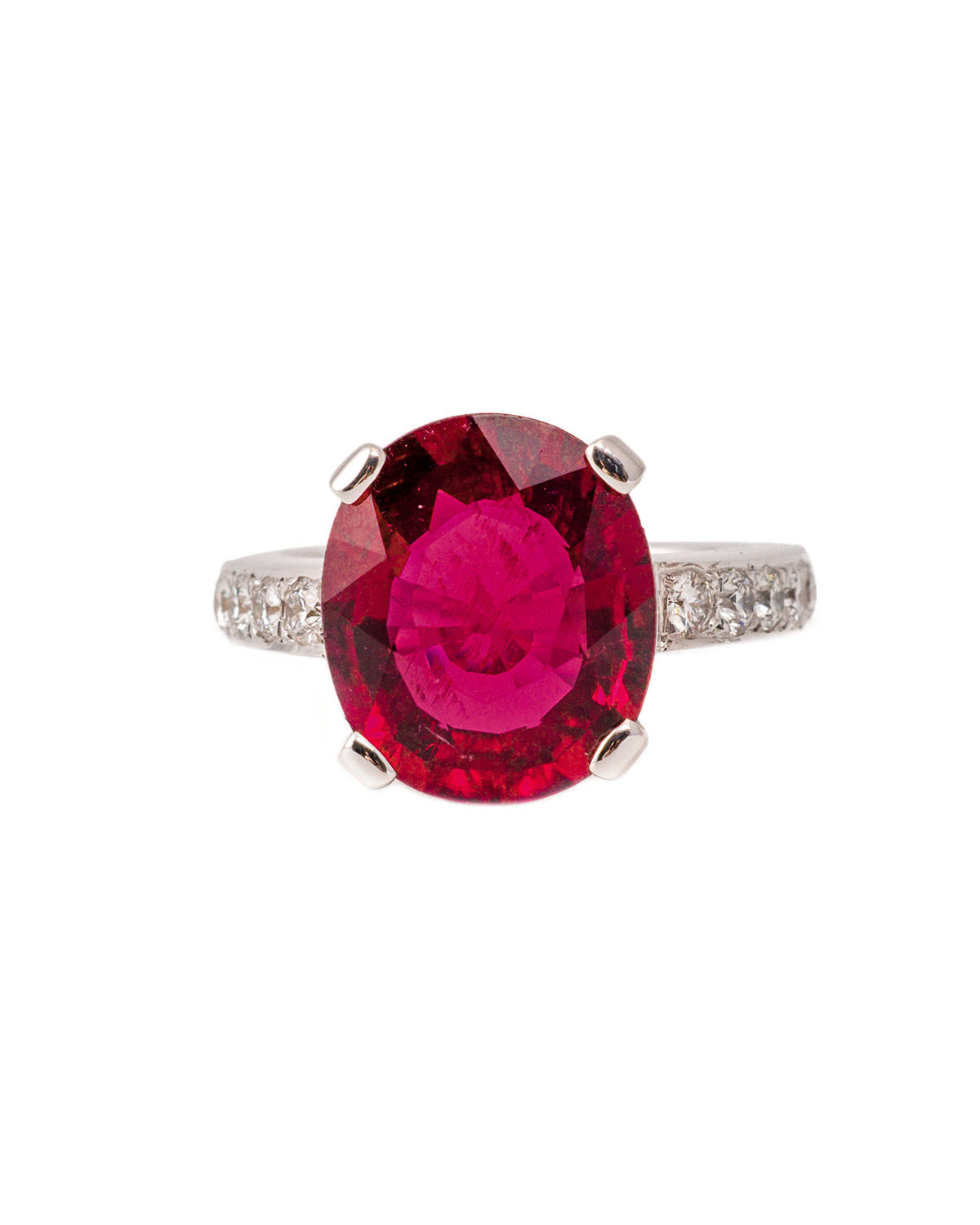 Eagle Claw Ring with a 7.46 carats Rubellite and Diamonds