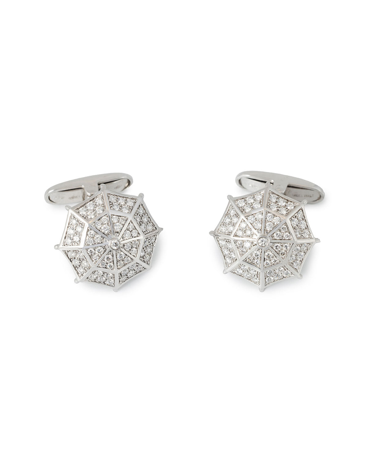 Umbrella Cufflinks White Gold - Pavè with 1.19 carats Diamonds